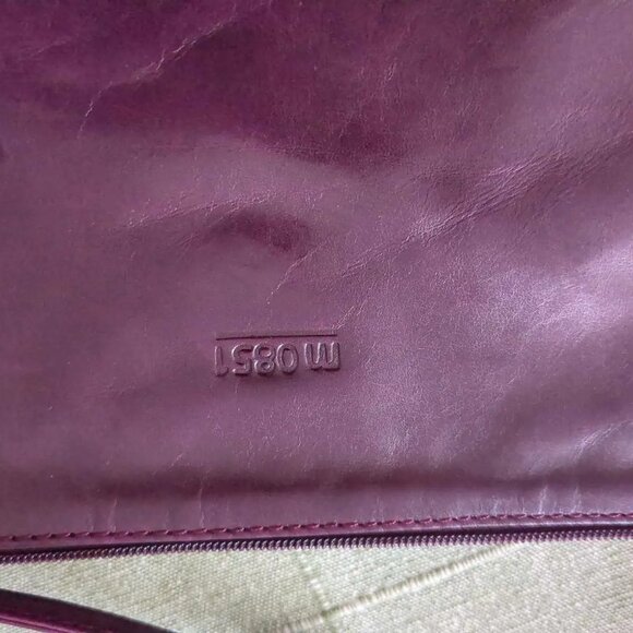 m0851 Soft Leather Bag Pouchette Plate Clutch Wristlet - Picture 4 of 5